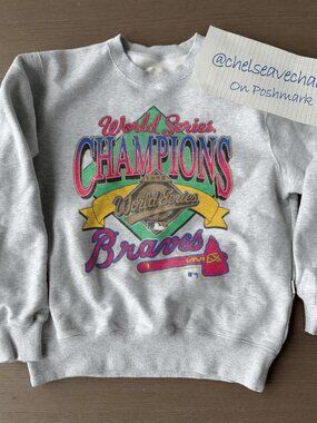 Vintage Atlanta Braves World Series Champions MLB Sweatshirt, Baseball Shirt Tee